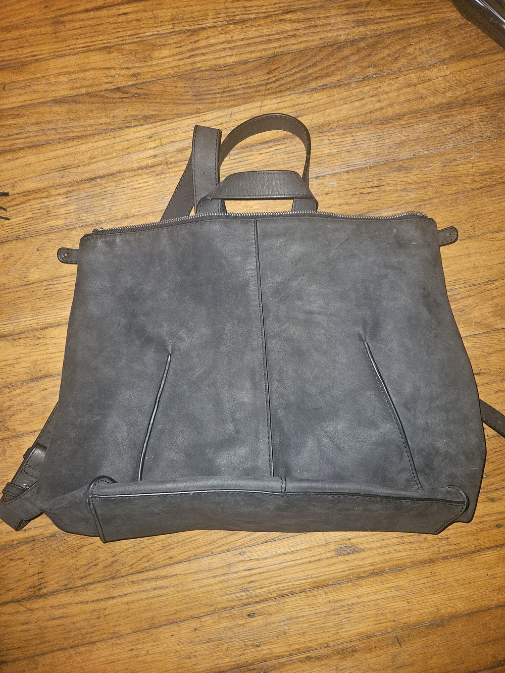 Steven Alan Black Leather Backpack Tote